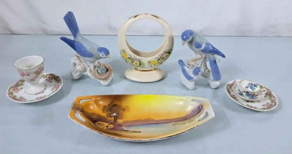 Sadler Planter, Bluebird Figurines, Nippon