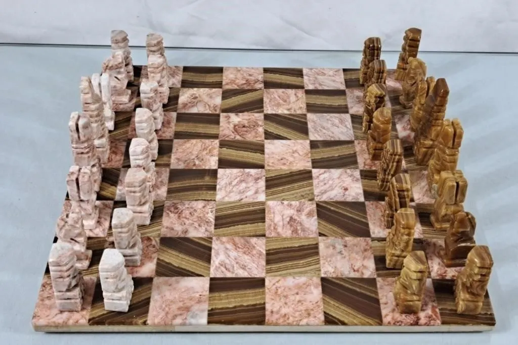 Carved Stone Chess Set