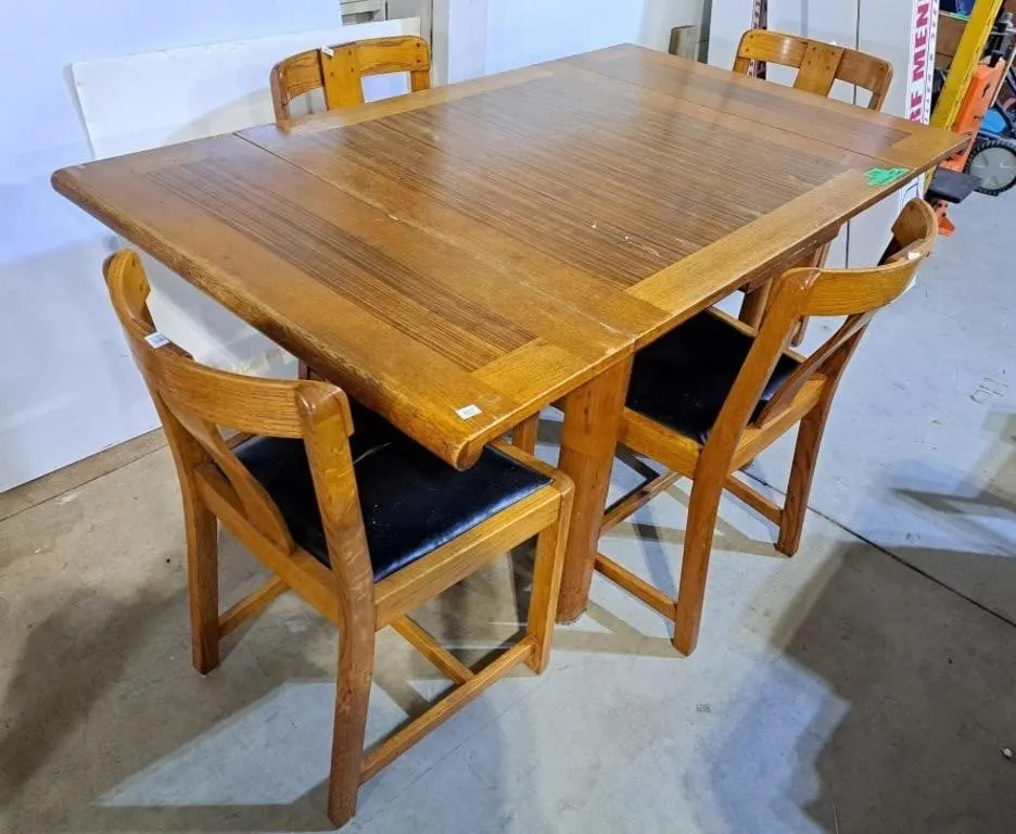 Mission-style dining set wooden extendable dining