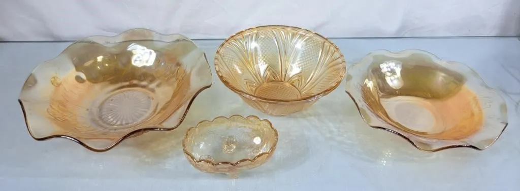 Vintage Jeannette Marigold Carnival Glass Fruit