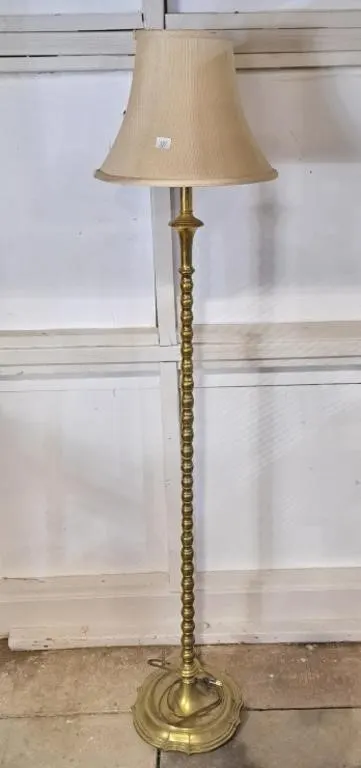 Contemporary Brass Barley-Twist Floor 57"h