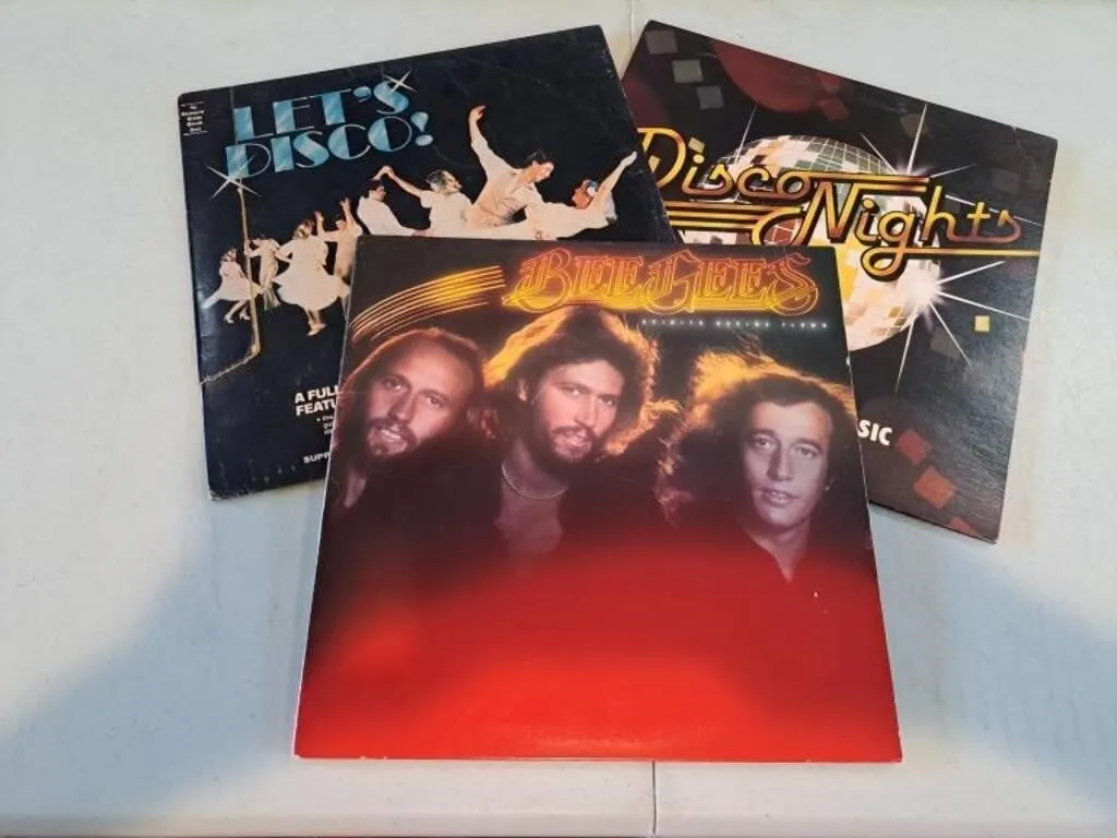 Vintage Vinyl Records - Bee Gees, Disco Nights &