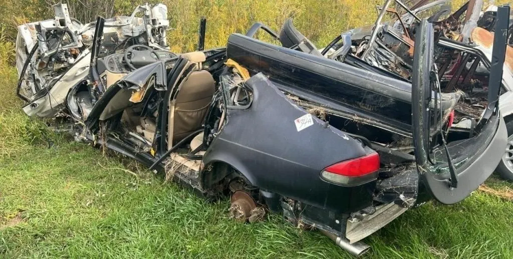 Salvage Vehicles - 2 Wrecked Cars. #LOC: OK Tire