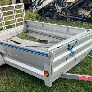Salvage Vehicle - Single Axle Galvanized Trailer.