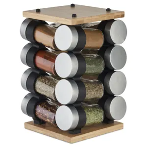 Cole  Mason Blyth Bamboo Spice Rack 16 Jar
