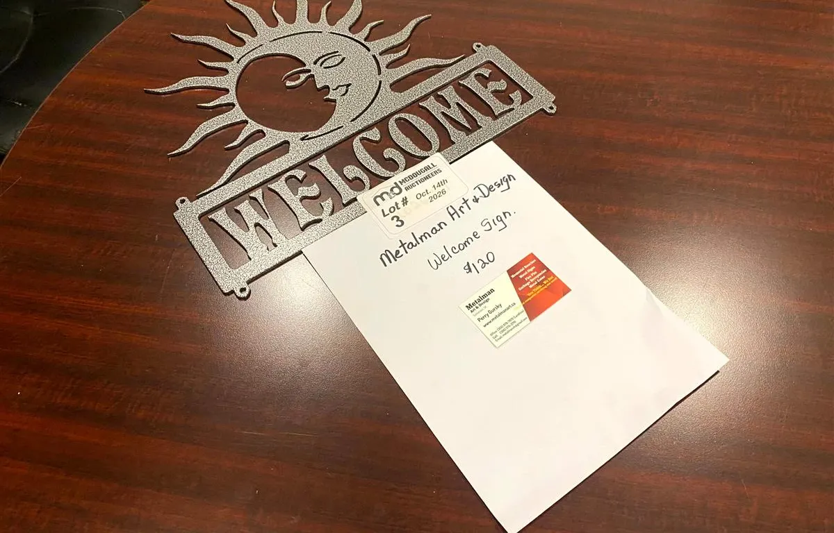 Metalman Art & Design Welcome Sign
UNRESERVED