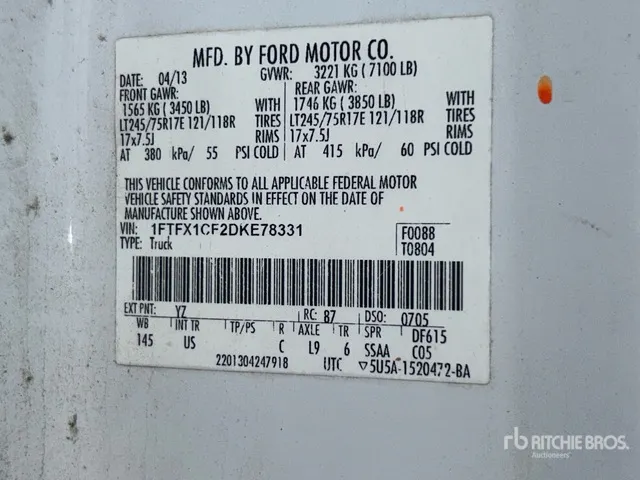 2013 Ford F-150 XL 4x2 Extended Cab Pickup