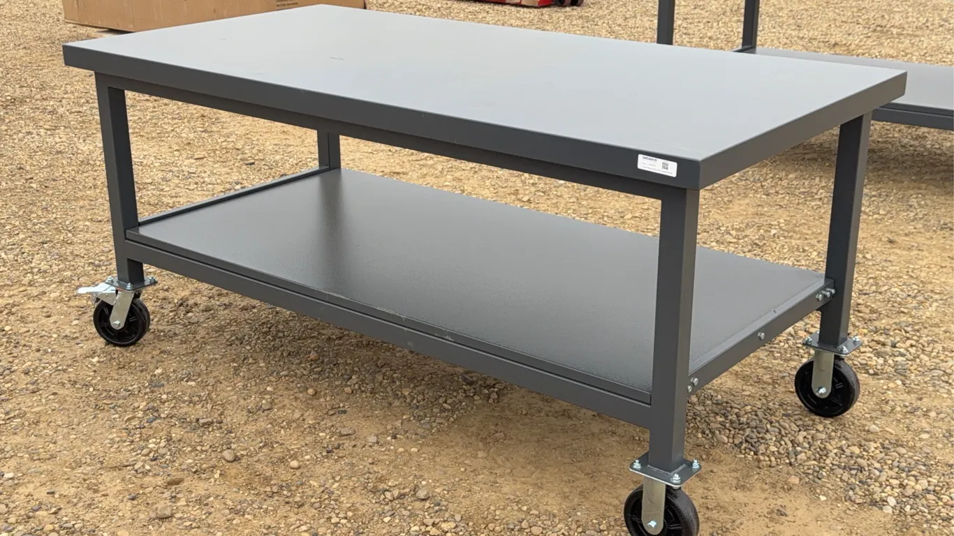 71x35 IN. Steel Work Table with Locking Wheels