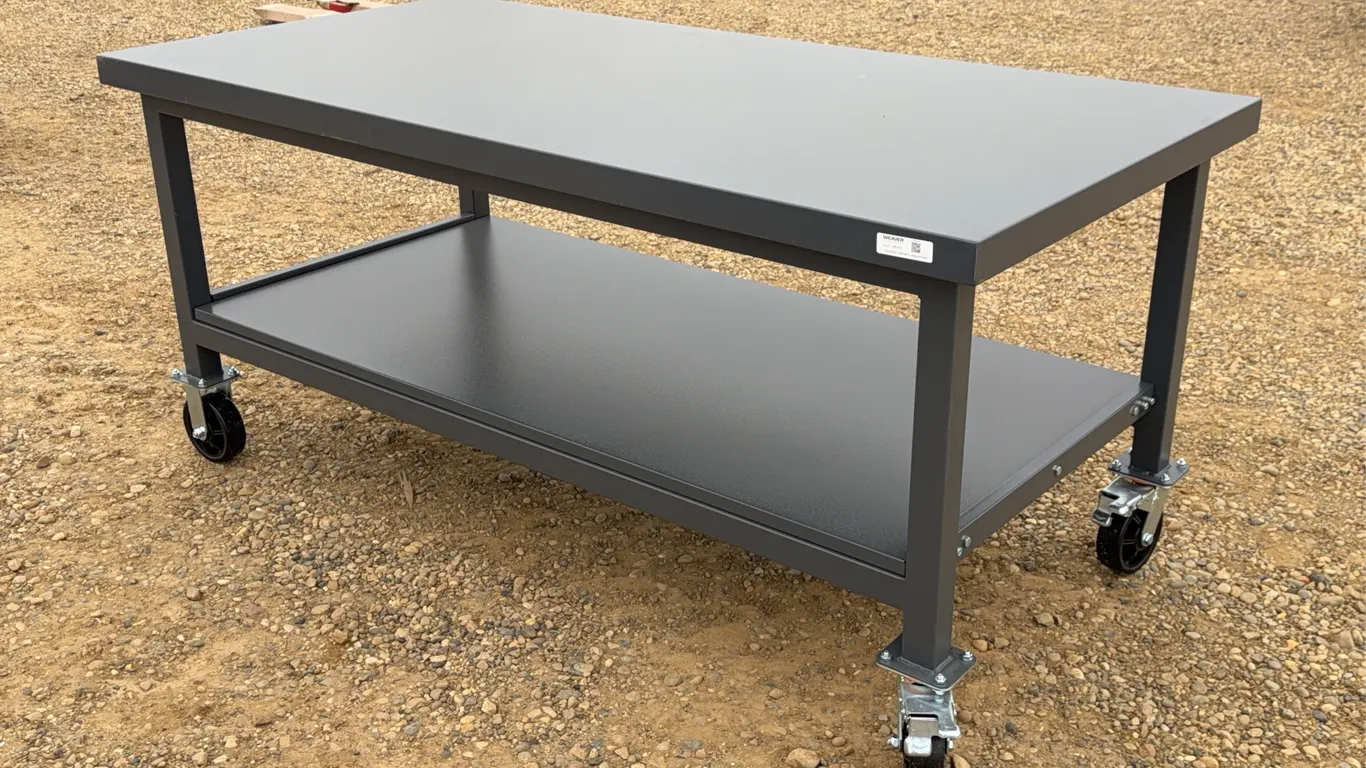 71x35 IN. Steel Work Table with Locking Wheels