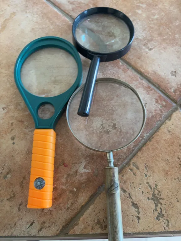 Three Handheld Magnifying Glasses Assorted Styles and Handles