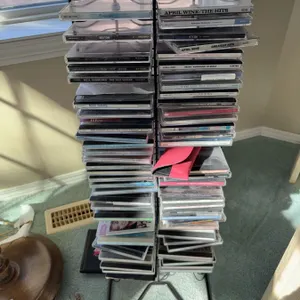 45 Pop, Rock, and Soundtrack CDs with Metal Rack Including April Wine and Neil Diamond