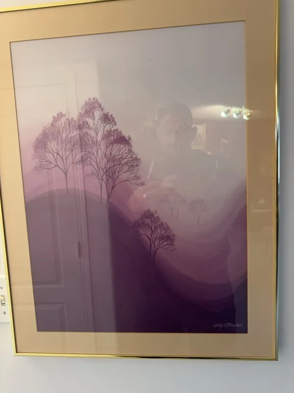 Cathy Bradford Framed Print with Trees in Purple Landscape