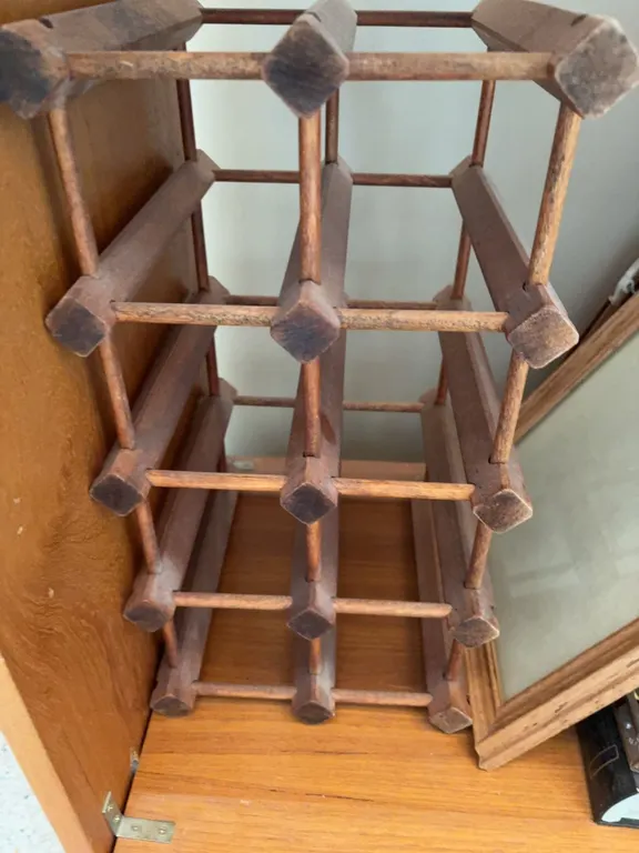 Wooden Tabletop Wine Rack with Hexagonal Slots, Holds Up to 12 Bottles