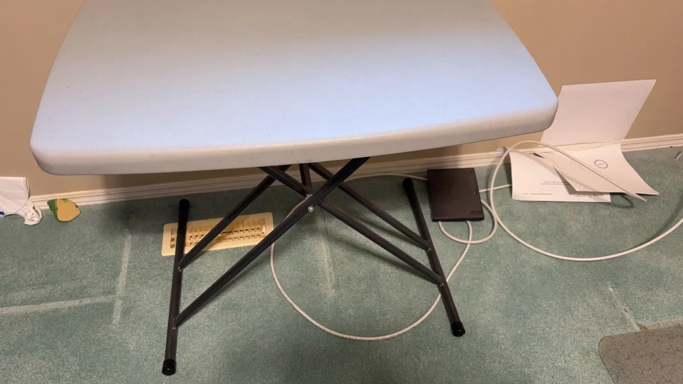 Rectangular Folding Table with Black Metal Legs, 24" x 36"