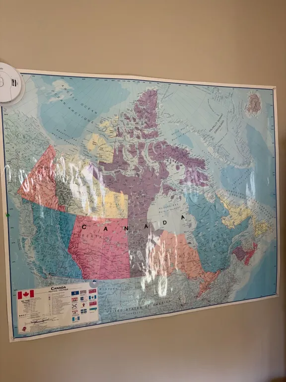 Large Wall Map of Canada with Provinces and Territories, 45"x37"