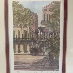 H. Wheeler Signed Print "Corner of the Square" 38/2000 Framed Art