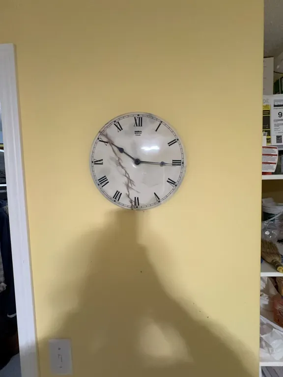 Umbra Quartz Wall Clock with Marble Design, Roman Numerals, 30cm Diameter