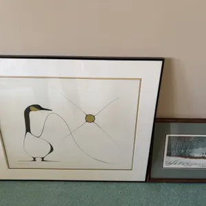 2 Framed Artworks: Benjamin Chee Chee Goose Print & G.P. Fothergill 'Homestead' 3/50