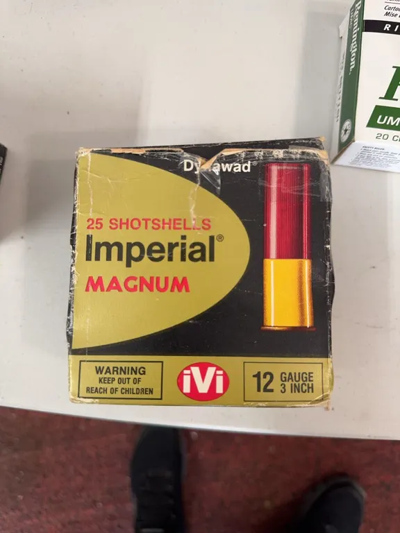 Imperial Magnum 12 Gauge 3 Inch Shotgun Shells Box, Partial, iVI, Original Packaging