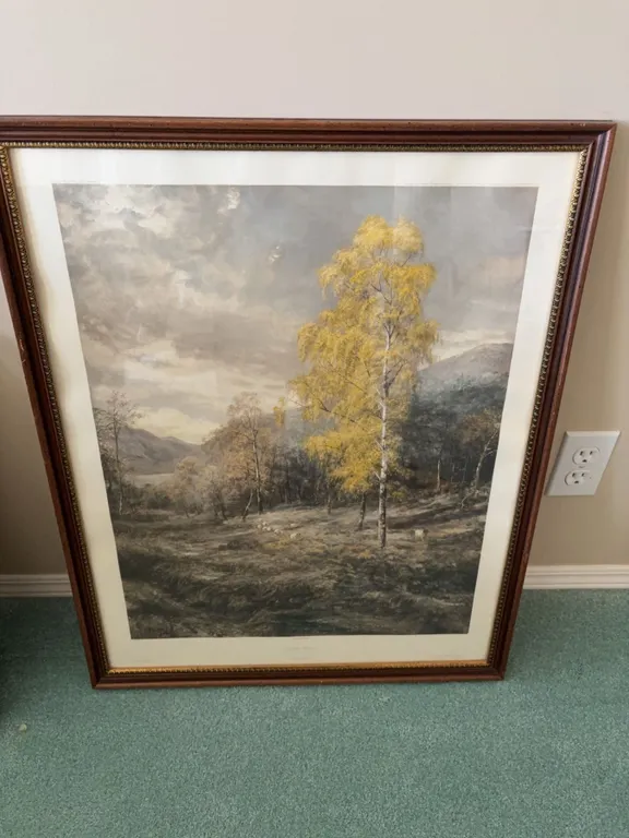 J. MacWhirter Golden Leaves Print by Berlin Photographic Company, 21x27 in. Framed