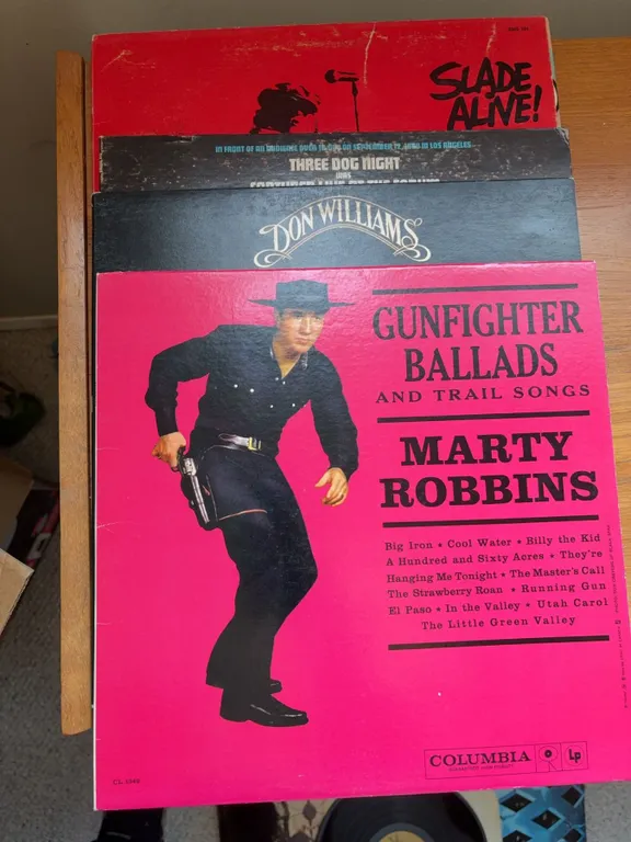 4 Vinyl LP Records Including Marty Robbins, Don Williams, Slade, Three Dog Night