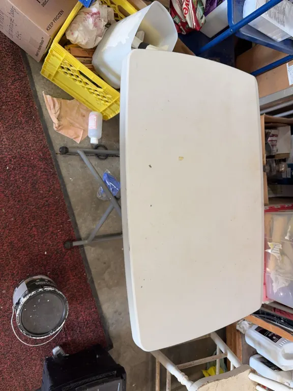 Folding Plastic Utility Table With Metal Legs, 30" x 20"