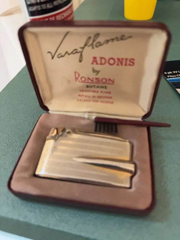 Ronson Varaflame Adonis Butane Lighter in Case with Brush and Fuel Canister