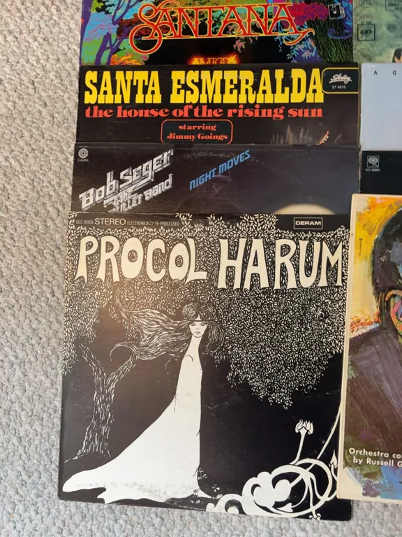 8 Vinyl Records Santana, Procol Harum, Oscar Peterson, Simon & Garfunkel