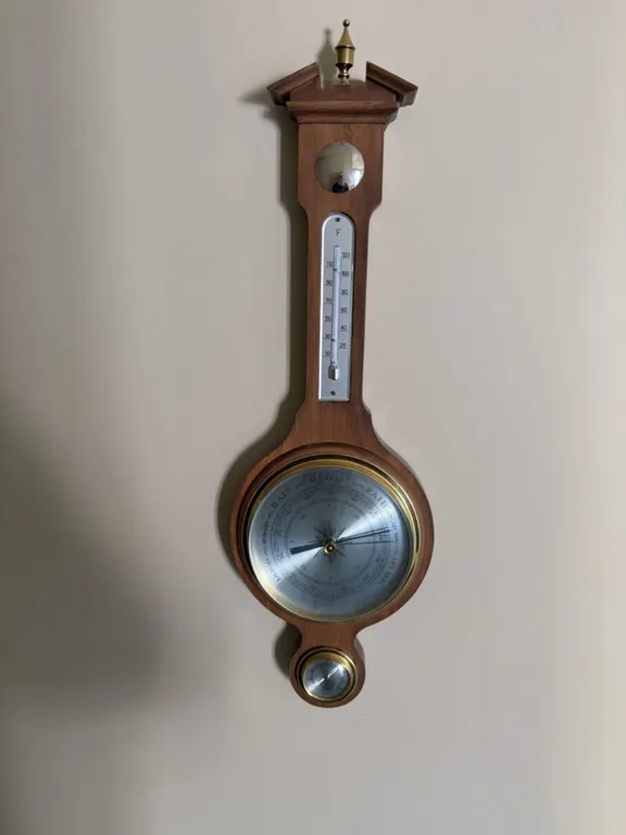 Wall-Mounted Weather Station with Thermometer, Barometer, and Hygrometer