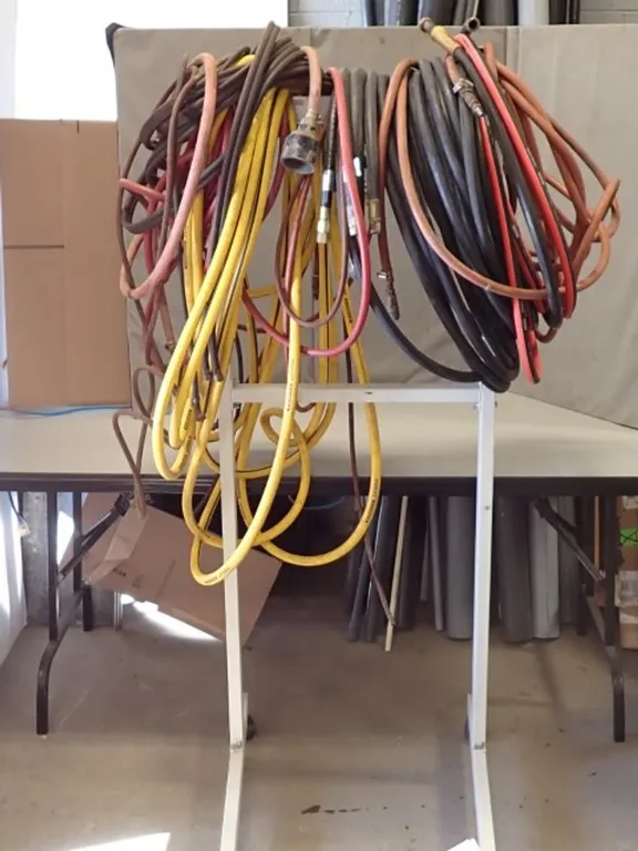Assorted HVAC Hoses & Stand