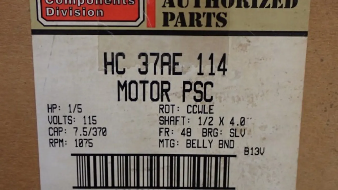 GENTEQ 5KCP39CSG169S 1/5 HP Blower Motor
