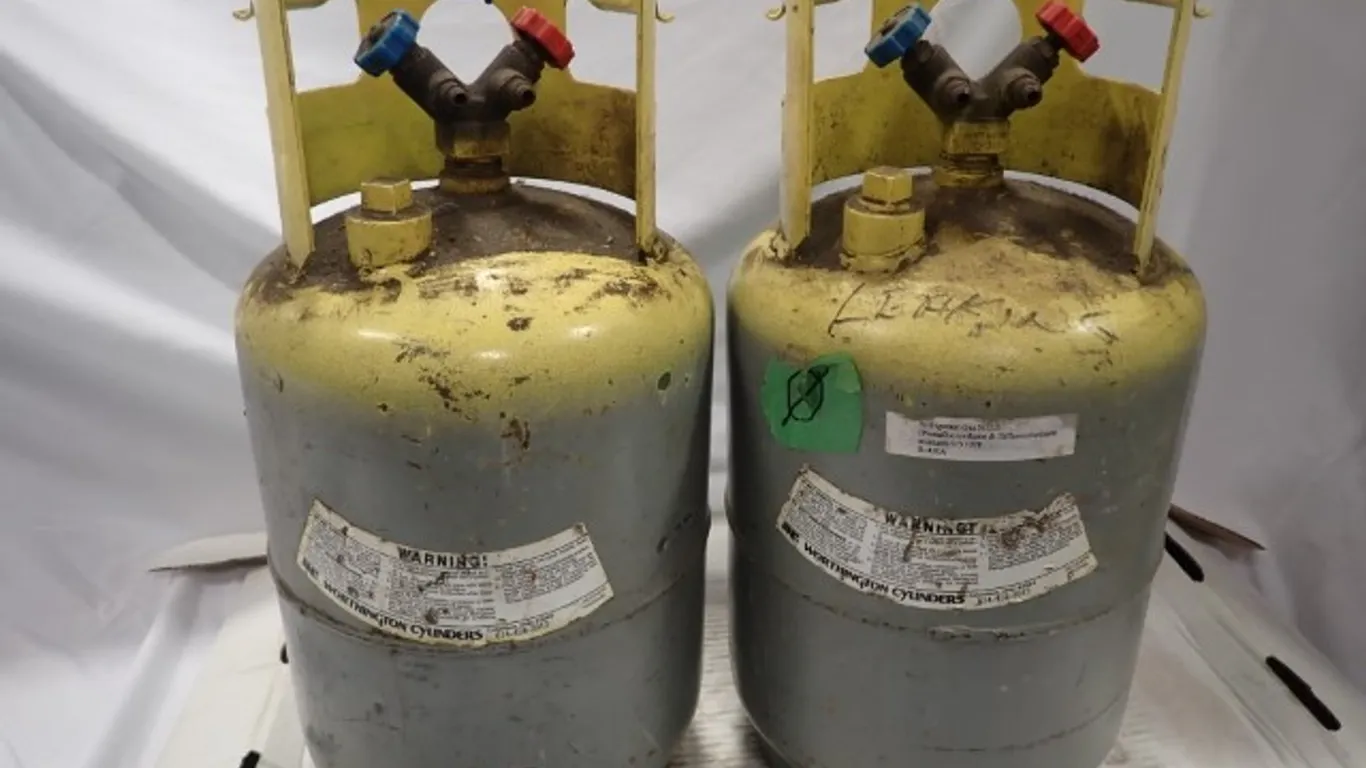 Two 26.2 lb Recovered Refrigerant Tanks
