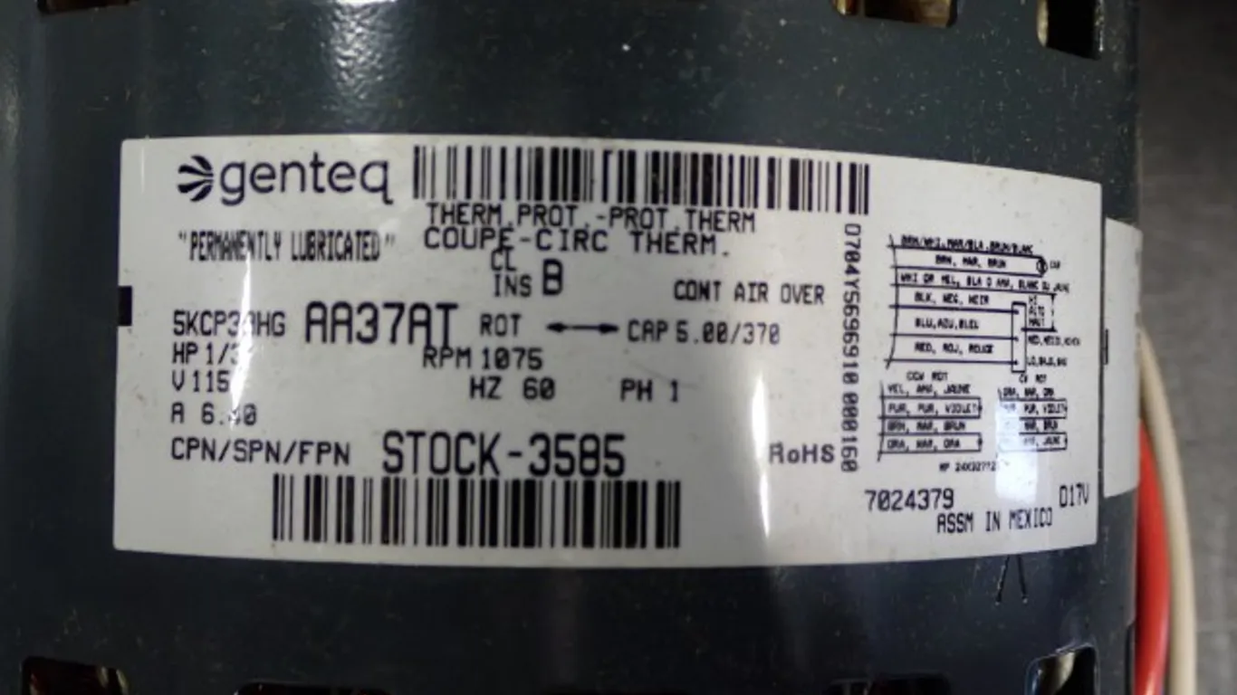 GENTEQ HVAC Blower Motor