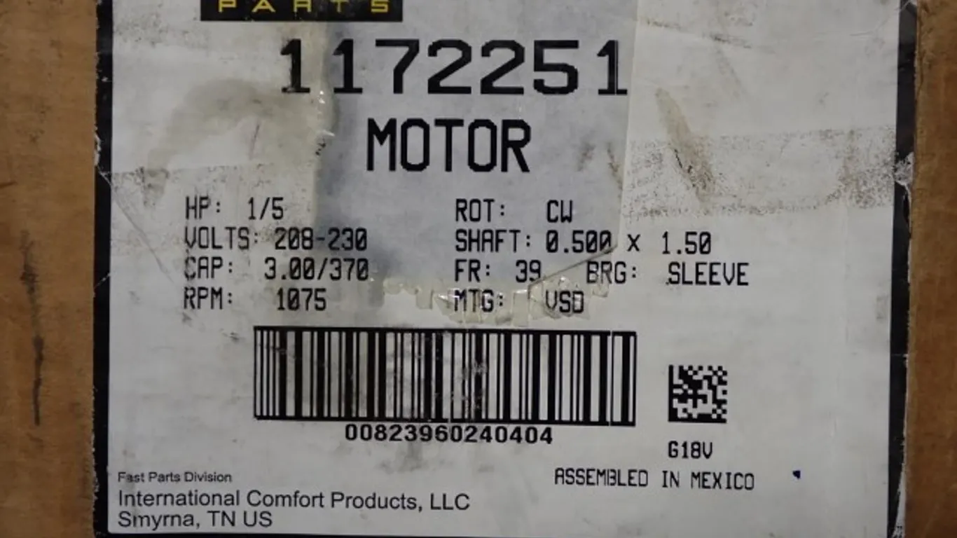 GENTEQ 1/5HP 208-230V Condenser Fan Motor