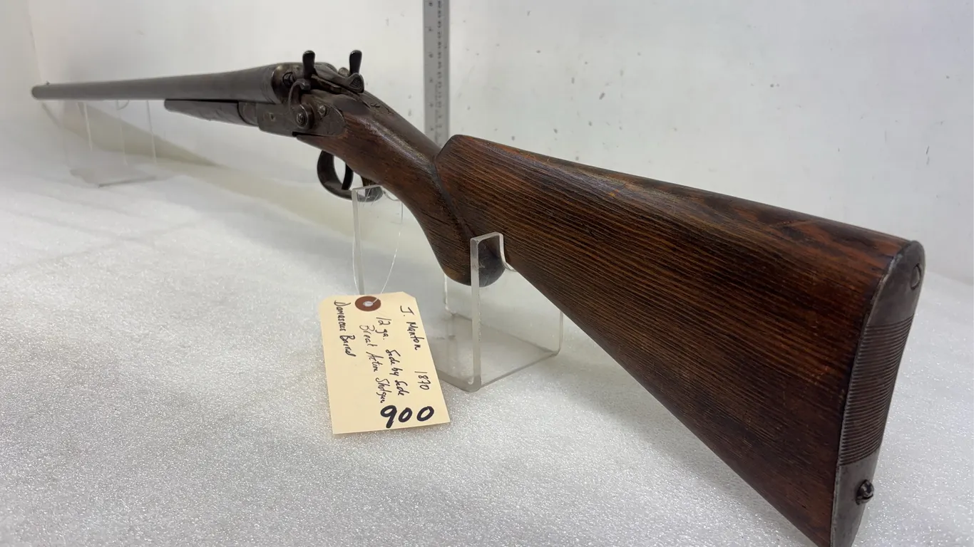 J Manton 12 ga. side by side Break Action Shotgun, Damascus barrel, no sn, *Unreserved*