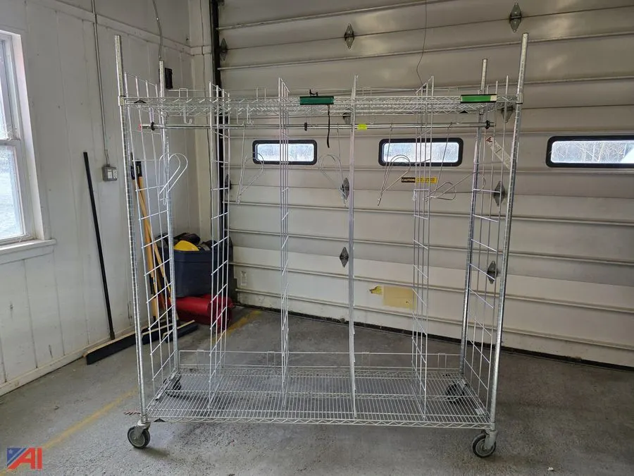 (#8) Rolling Wire Storage Rack/Garment Rack on Casters