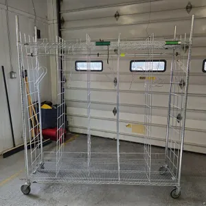 (#8) Rolling Wire Storage Rack/Garment Rack on Casters