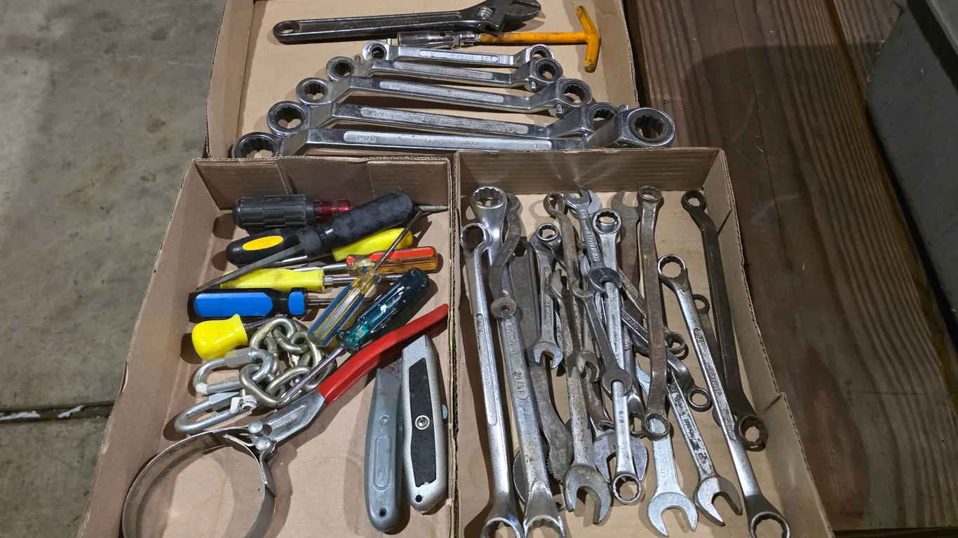 Assortment Of Wrenches And Screwdrivers