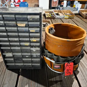 Tool Caddy Assortment And 5 Gal Bucket Boss Tool Holder