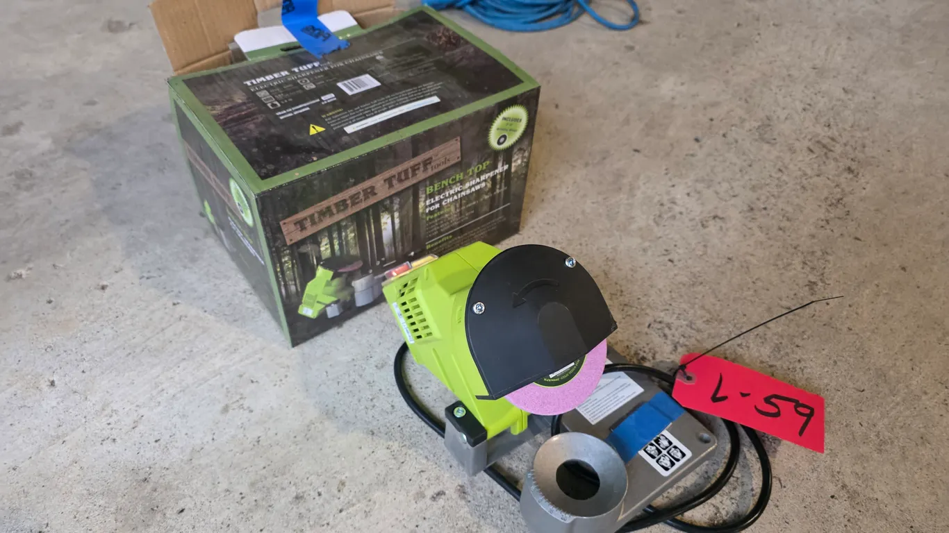 Bench Vise And Electric Chain Saw Sharpener