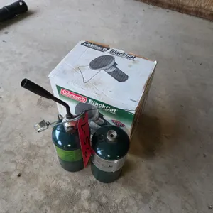 Coleman BlackCat Portable Heater, Torch Head And (2) Empty 1 Lb Tanks