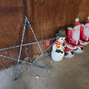 Santa, Snowman, And Star Decorations