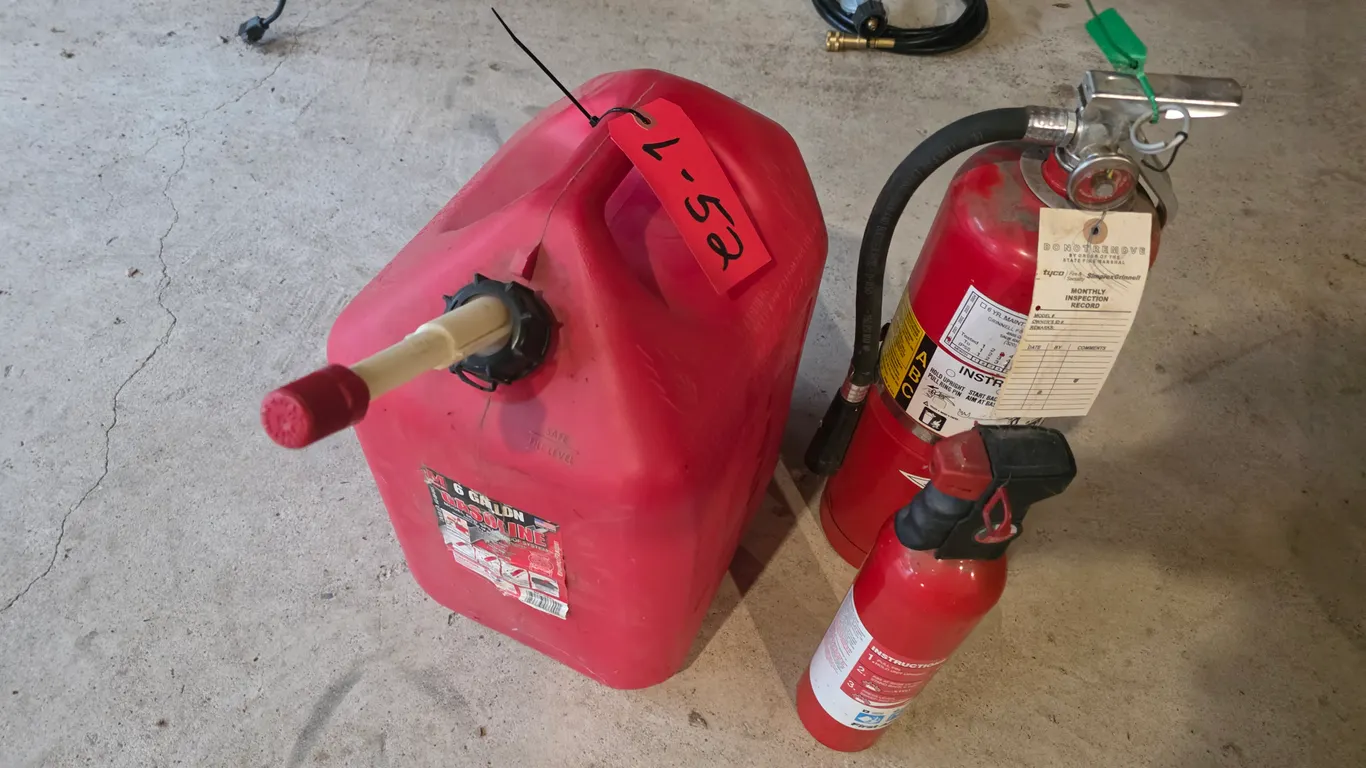 (2) Fire Extinguishers And 6-Gallon Gas Can