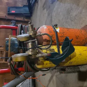 Acetylene Torch With Smaller Tanks On 2-Wheel Cart, Goggles And Brazing Rods Included