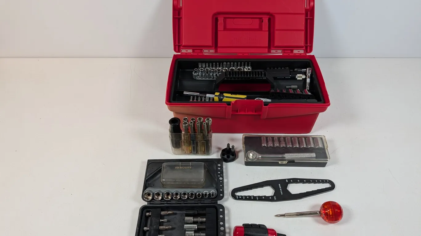 Assorted Screwdriver Bit and Socket Sets with Toolbox
