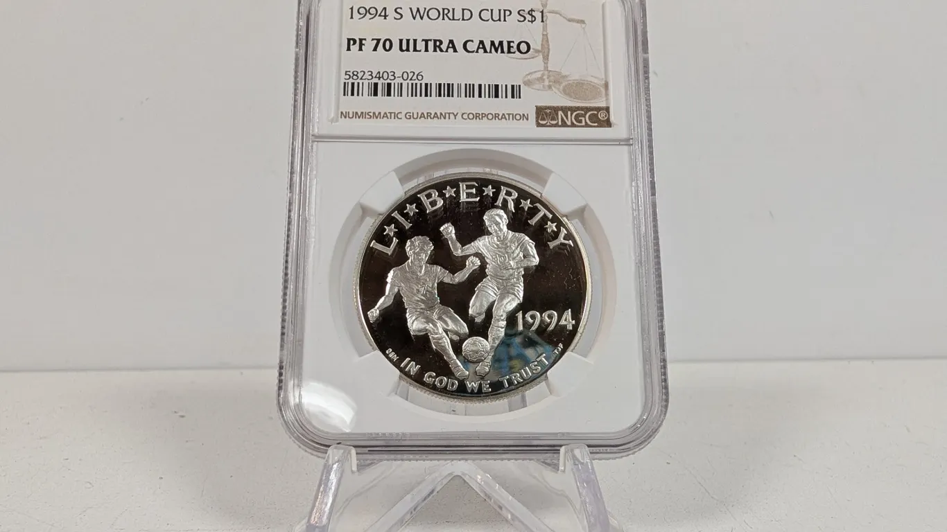 1994-S World Cup Silver Dollar Proof Coin NGC PF 70 Ultra Cameo
