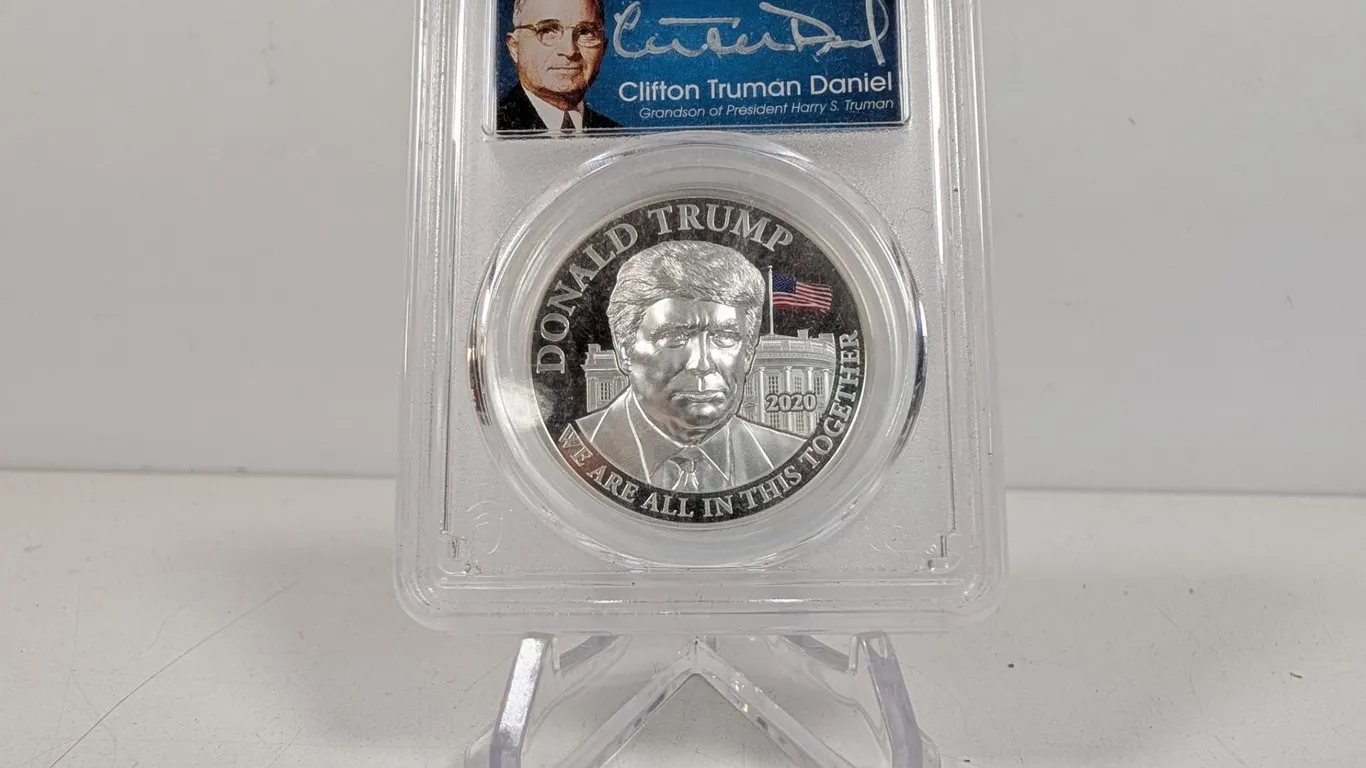 2020 Cameroon Donald Trump All Together High Relief Silver Coin PCGS PR70DCAM