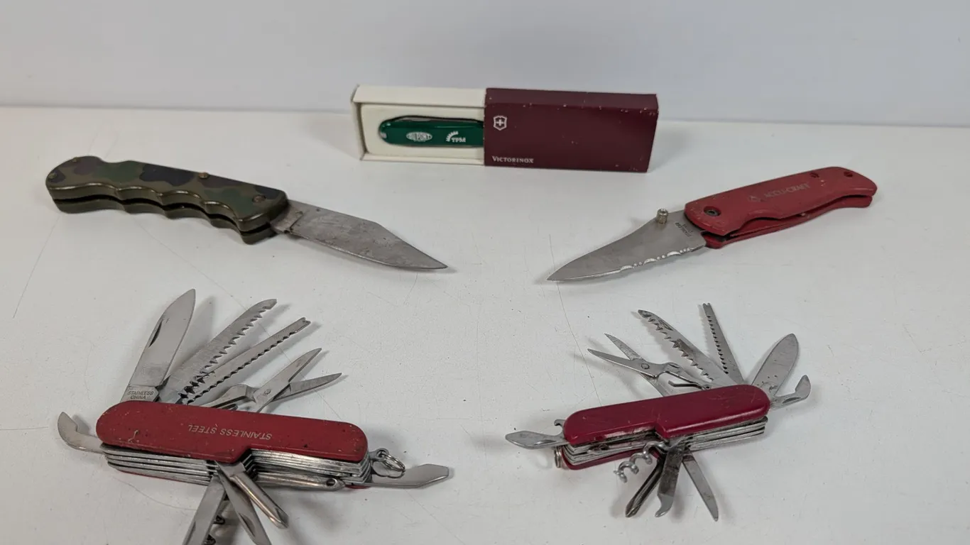 Assorted Knives and Multi-Tools with Victorinox Box