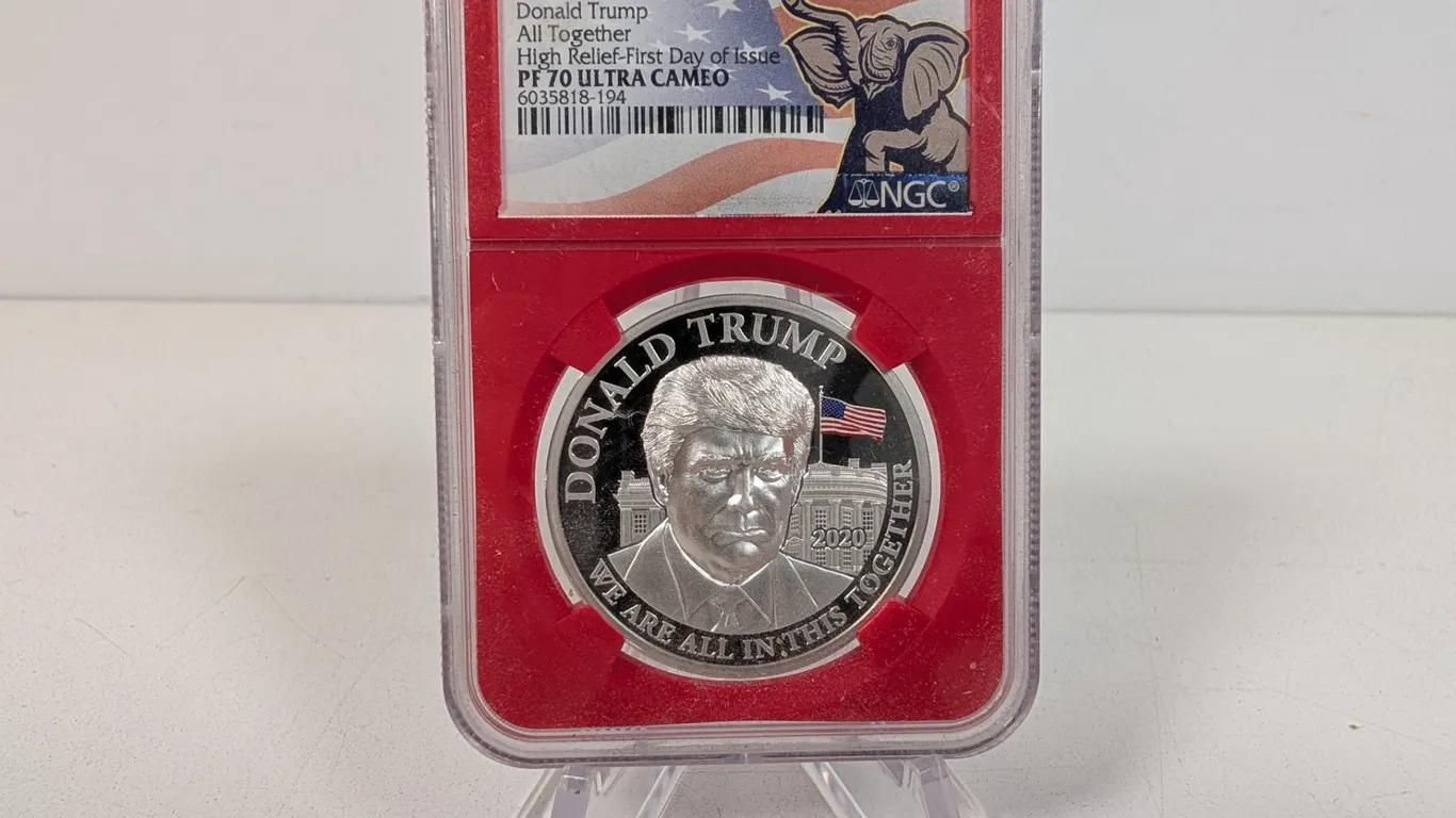2020 Cameroon Donald Trump PF70 Ultra Cameo 1000 Francs CFA Coin