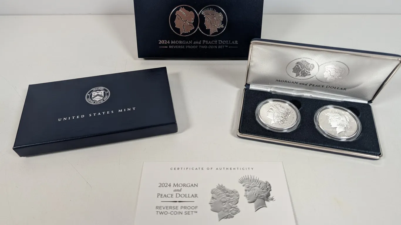 2024 Morgan and Peace Dollar Reverse Proof Two-Coin Set